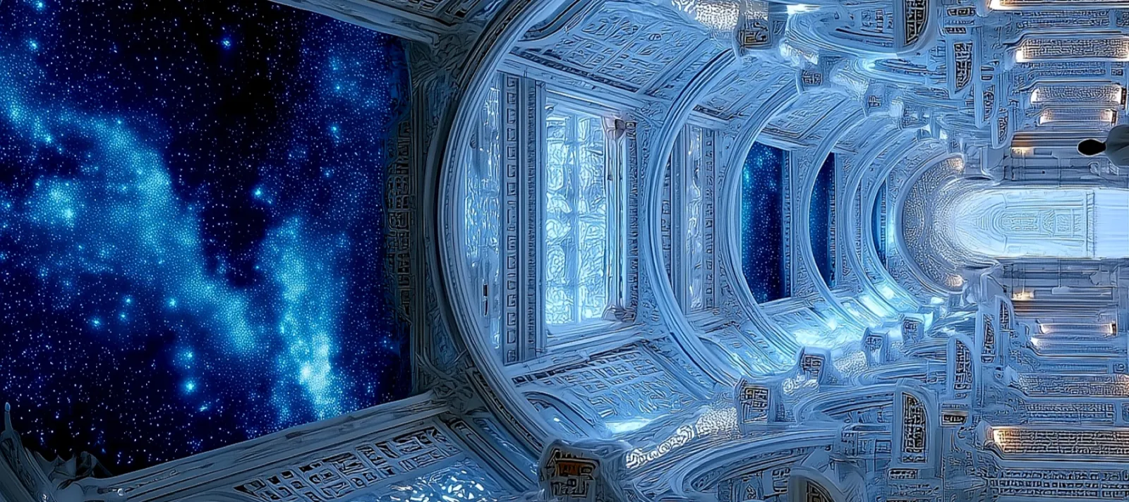 A cathedral of light opening onto the stars, an image from the book